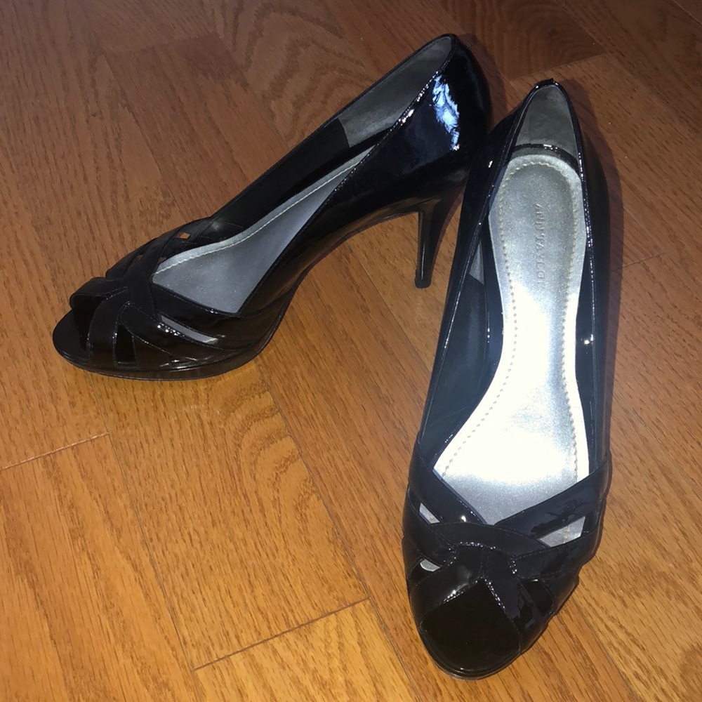 Black Patent Leather Platform Heels